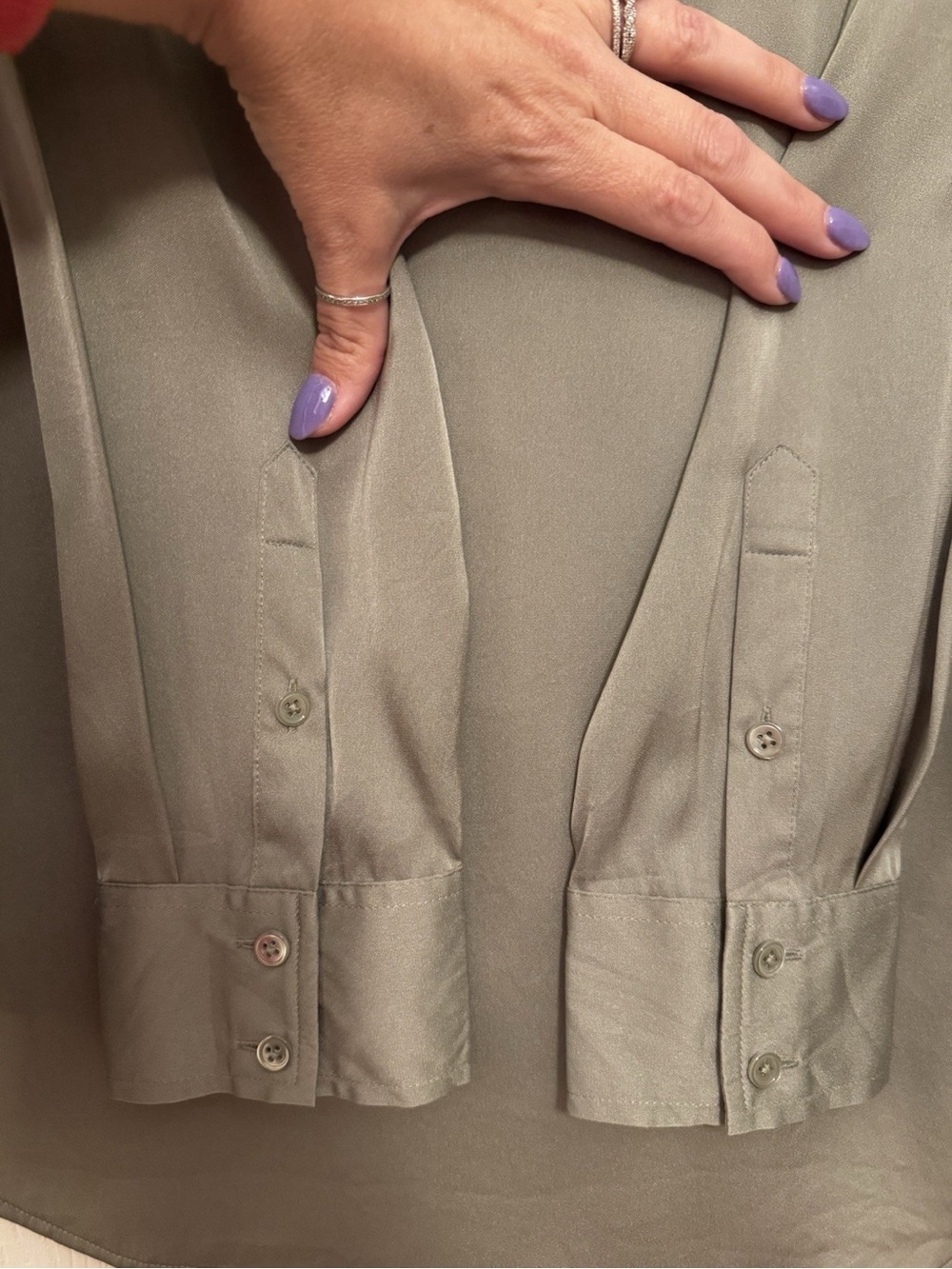 Quince Women Washable Stretch Silk Notch Collar Blouse - Picture 3 of 5